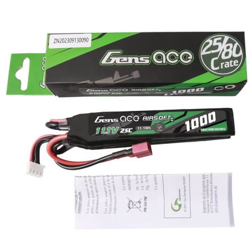 Lipo tripla Gens Ace 1000mah 11.1v 25c