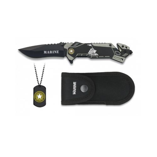 Canivete Albainox 19434 aço inoxidável marinho 8,1cm com placa e bainha