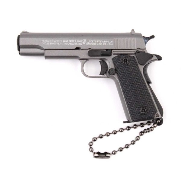 1911 PISTOLA Porta-chaves 7CM CINZA