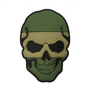 Patch de caveira 3D imortal em PVC, verde